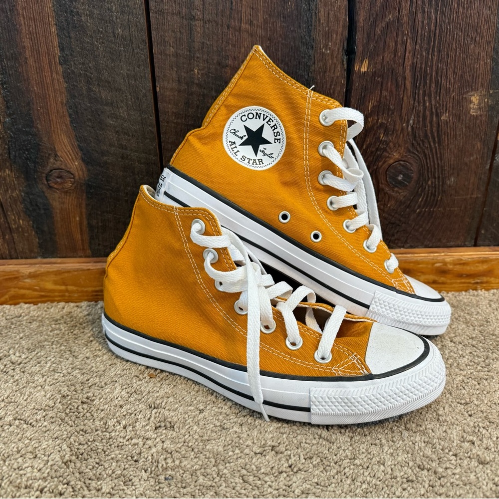 Converse High-Top Sneakers - Mustard Yellow Ws 6.5